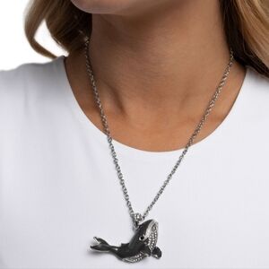 Silver Whale Pendant Necklace